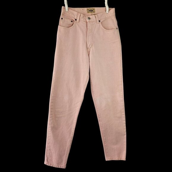 Chamonix Vintage Pink Denim Jeans Womens 8 High Rise 100% Cotton Straight Leg - Picture 6 of 9